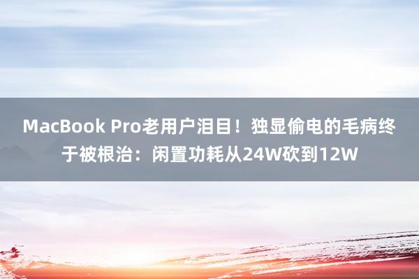 MacBook Pro老用户泪目！独显偷电的毛病终于被根治：闲置功耗从24W砍到12W