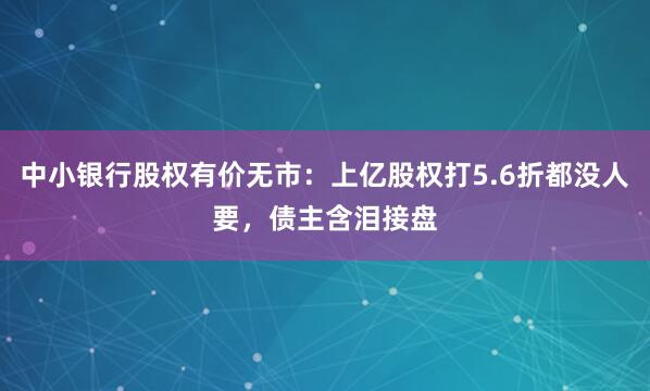 中小银行股权有价无市：上亿股权打5.6折都没人要，债主含泪接盘
