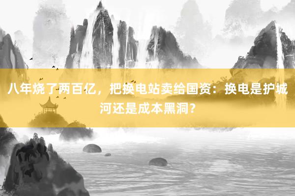 八年烧了两百亿，把换电站卖给国资：换电是护城河还是成本黑洞？