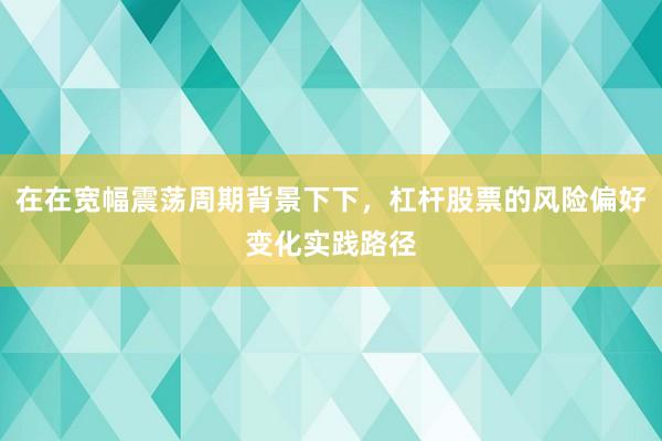 在在宽幅震荡周期背景下下，杠杆股票的风险偏好变化实践路径