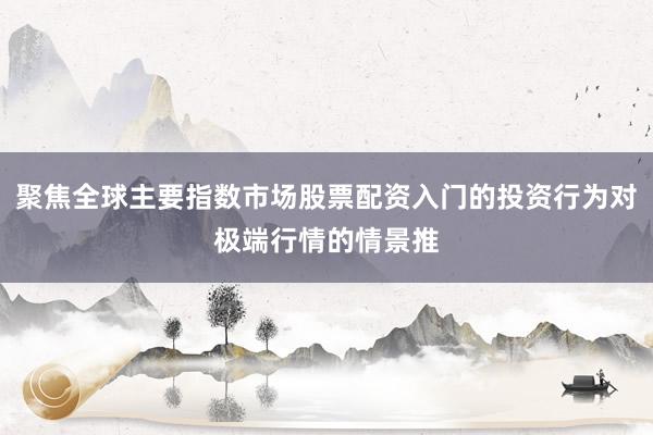 聚焦全球主要指数市场股票配资入门的投资行为对极端行情的情景推