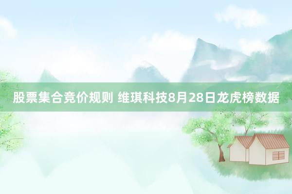 股票集合竞价规则 维琪科技8月28日龙虎榜数据