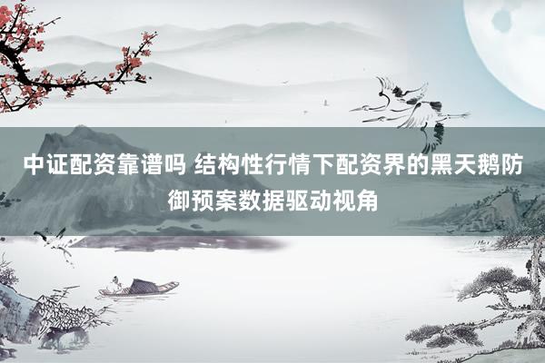 中证配资靠谱吗 结构性行情下配资界的黑天鹅防御预案数据驱动视角