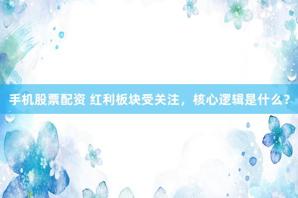 手机股票配资 红利板块受关注，核心逻辑是什么？