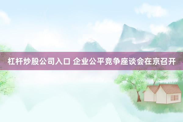 杠杆炒股公司入口 企业公平竞争座谈会在京召开